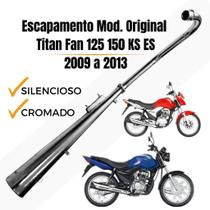 Escapamento Titan 125 150 KS ES 2009 á 2013 Cromado modelo do original silencioso