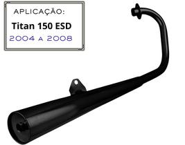 Escapamento Titan 150 Esd 2004 Á 2008 modelo do original silencioso Preto fosco
