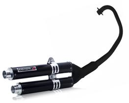 Escape / Ponteira Coyote Competition Duplo em Alumínio - Fazer 150 / YBR 150 Factor ano 2016 em Diante - Yamaha Escape / Ponteira Coyote Competition Duplo em Alumínio - Fazer 150 / YBR 150 Factor ano 2016 em Diante - Yamaha