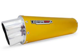 Escape / Ponteira Coyote RS5 Boca 8 Aluminio Oval Dourado - Biz 100 / 125 - Honda
