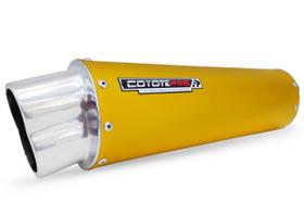 Escape / Ponteira Coyote RS5 Boca 8 Aluminio Oval Dourado - Biz 100 / 125 - Honda