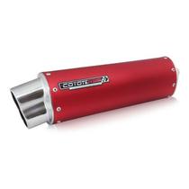 Escape / Ponteira Coyote RS5 Boca 8 Aluminio Oval - Vermelho - XT 600 1997 em Diante - Yamaha