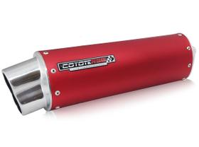 Escape / Ponteira Coyote RS5 Boca 8 Aluminio Oval Vermelho