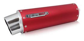 Escape / Ponteira Coyote RS5 Boca 8 Aluminio Oval Vermelho