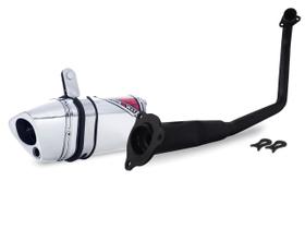 Escape / Ponteira Coyote TRS 2 Way JUNIOR 20cm em Alumínio - YBR 125 Factor ano 2017 em Diante - Yamaha Escape / Ponteira Coyote TRS 2 Way JUNIOR 20cm em Alumínio - YBR 125 Factor ano 2017 em Diante - Yamaha