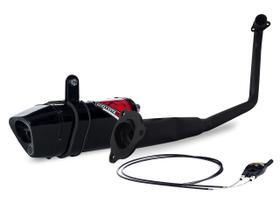 Escape / Ponteira Coyote TRS 2 Way + Mais JUNIOR 20cm em Alumínio - YBR 125 Factor ano 2017 em Diante - Yamaha Escape / Ponteira Coyote TRS 2 Way + Mais JUNIOR 20cm em Alumínio - YBR 125 Factor ano 2017 em Diante - Yamaha
