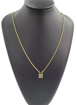 Escapulário 1mm cadeado estrela de davi - banhado a ouro 18k