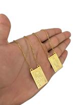 Escapulário 1mm Jesus Nossa Sra das Graças - Banhado A Ouro