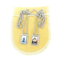 Escapulário 60cm 1mm N S Aparecida + S C Jesus Aço Inox GG141