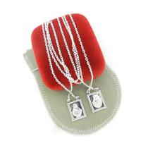 Escapulário 60cm 1mm NS Carmo e SC Jesus Folheado Prata GG169