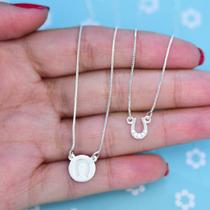 Escapulário 60Cm Amuleto Ferradura Sorte - Prata 925