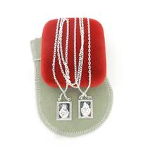 Escapulário 70cm 1mm NS Carmo e SC Jesus Folheado Prata GG171