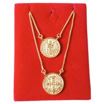 Escapulário 70cm São Bento Folheado a Ouro Ronnelly Original Escapulário 70cm São Bento Folheado a Ouro Ronnelly Original