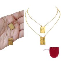 Escapulário Aço Dourado Banhado Ouro 18k Fé Tudo Posso Escapulário Aço Dourado Banhado Ouro 18k Fé Tudo Posso