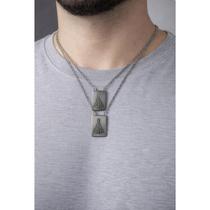 Escapulário Aço Inox Prateado Retangular Nossa Senhora Aparecida C12