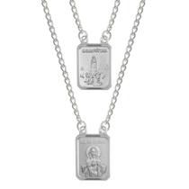 Escapulário Aço N.Sra. Fátima e S.C. Jesus 14x11mm 60cm