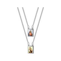 Escapulário Aço NSra. Carmo e S.C. Jesus em Resina