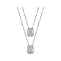 Escapulário Aço NSra. Carmo e Santa Clara 14x11mm 60cm