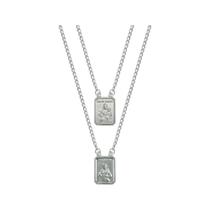 Escapulário Aço NSra. do Carmo e Santa Luzia 14x11mm 60cm