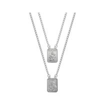 Escapulário Aço NSra. do Carmo e São João 14x11mm 60cm