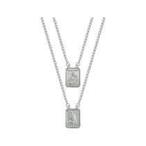 Escapulário Aço NSra. do Carmo e São Pelegrino 14x11mm 60cm