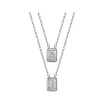 Escapulário Aço NSra. do Carmo e São Rafael 14x11mm 60cm