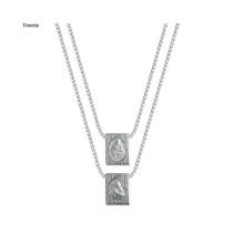 Escapulário Aço S.C. Jesus e NSra. Carmo 16x12mm 60cm