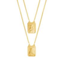 Escapulário Aço S. C. Jesus e NSra. Carmo Gold IPG Escapulário Aço S. C. Jesus e NSra. Carmo Gold IPG