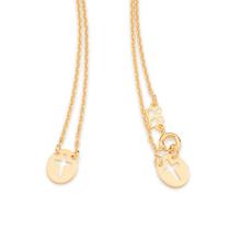 Escapulário banhado ouro 3x 24k 18k e 22k unissex infantil rommanel com medalhas de cruz vazada 532010 Escapulário banhado ouro 3x 24k 18k e 22k unissex infantil rommanel com medalhas de cruz vazada 532010