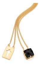 Escapulário C/ Cruz E Cristal Folheado Rommanel 532454