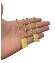 Escapulário Cadeado Alongado Jesus 5mm Banhado A Ouro 18k Escapulário Cadeado Alongado Jesus 5mm Banhado A Ouro 18k