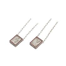 Escapulário caixa zircônia exu banhado à rhodium verm