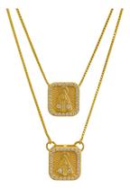 Escapulário Colar Corrente Delicada com pingente Nossa Senhora Aparecida 60cm semijoia banhada a ouro 18k dourado com garantia Antialérgico Escapulário Colar Corrente Delicada com pingente Nossa Senhora Aparecida 60cm semijoia banhada a ouro 18k dourado com garantia Antialérgico