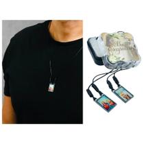 Escapulário Colar NS do Carmo e Sagrado Coração de Jesus e Maria Encerado