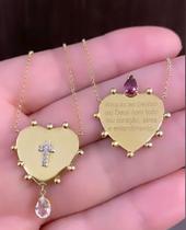 Escapulário coração em bijuteria feminino