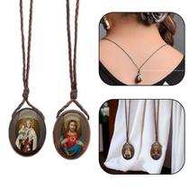 Escapulário Cordão Oval Nossa Senhora do Carmo Escapulário Cordão Oval Nossa Senhora do Carmo