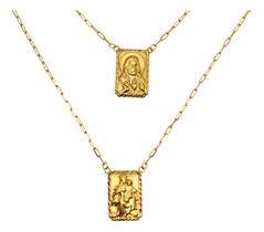 Escapulario Corrente Maciça Medalha Grande 60cm Ouro 18k Escapulario Corrente Maciça Medalha Grande 60cm Ouro 18k