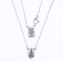 Escapulário de Aço Infantil NSra Aparecida com Oração 10x6 37cm