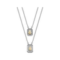 Escapulário de Aço Mini com Ouro 18k NSra. Carmo e S. C. Jesus 60cm