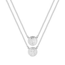 Escapulário de Aço Mini São Bento 0.8mm 60cm com Elos Soldados