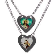 Escapulário de Coração Sagrado Coração de Jesus e NSra do Carmo