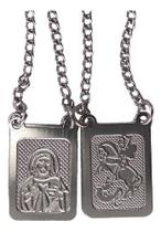 Escapulário De Inox São Jorge Retangular