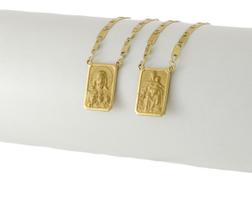 Escapulário De Ouro 18k 750 11x16 Piastrine 60 Cm Dupla Face Escapulário De Ouro 18k 750 11x16 Piastrine 60 Cm Dupla Face