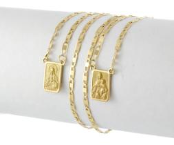 Escapulário De Ouro 18k 750 Malha Piastrine 70 Cm Dupla Face Dourado Escapulário De Ouro 18k 750 Malha Piastrine 70 Cm Dupla Face Dourado