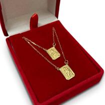 Escapulario de Ouro 18k Gargantilha Corrente Cordão Colar Masculino