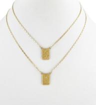 Escapulário De Ouro Piastrine 8x12 65 Cm Dupla Face 18k 750 Dourado