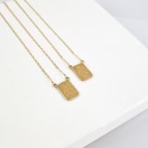 Escapulário De Ouro Piastrine 8x12 70 Cm Dupla Face 18k 750 Dourado