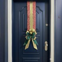 Escapulário de Porta Fita Decorativa de Natal, Dourado e Vermelho - RIKABUNI