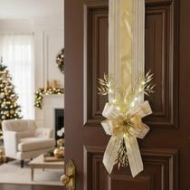 Escapulário De Porta Natalino Grande Luxuoso Luzes Dourado