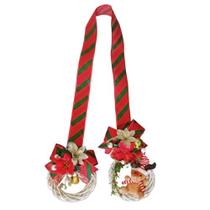 Escapulário de Porta Natalino Guirlanda com Boneco Natalino Laços 1,70m Tipo:Papai Noel